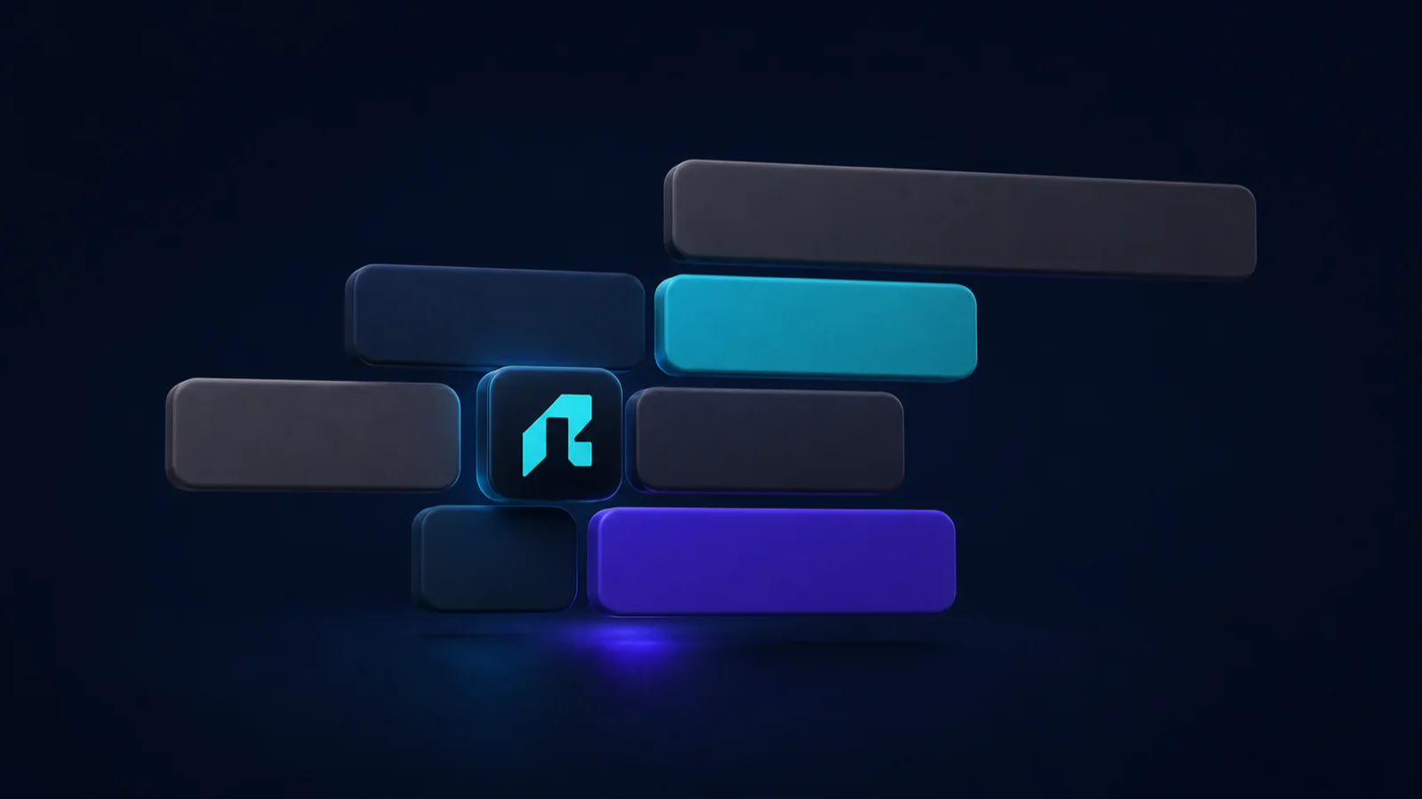 طبقات أتمتة Replify مضيئة فوق خلفية كحلية